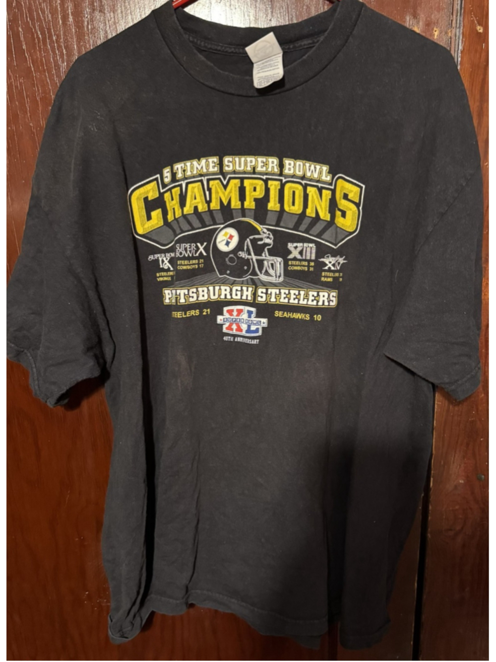 Pittsburgh Steelers Super Bowl XL Champions TShirt Men Sz XL
